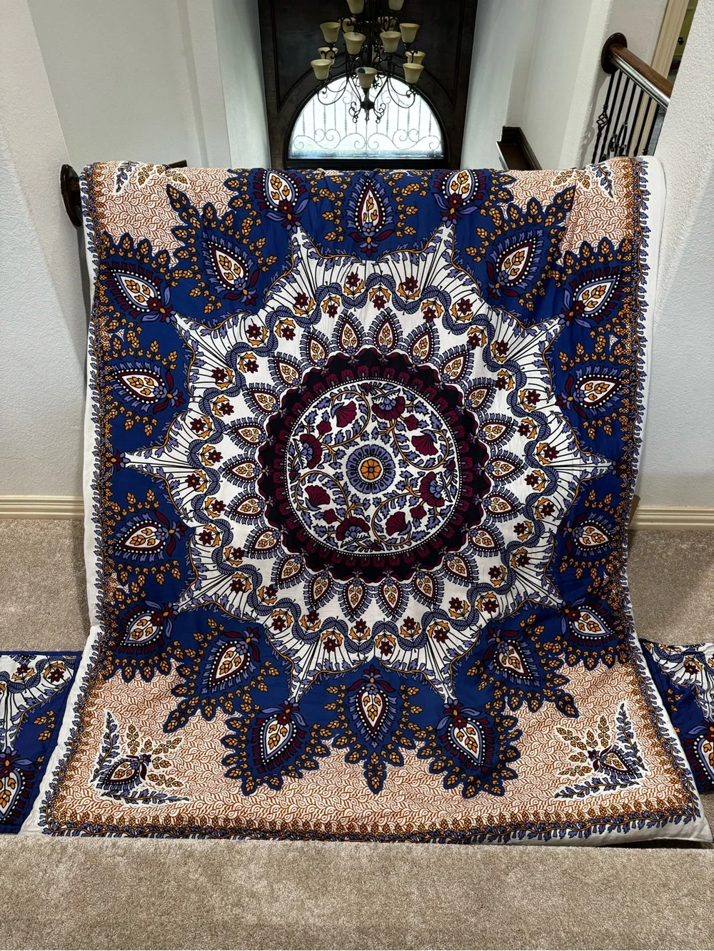 Anthology Bohemian Navy and Cream Mandala Comforter Set